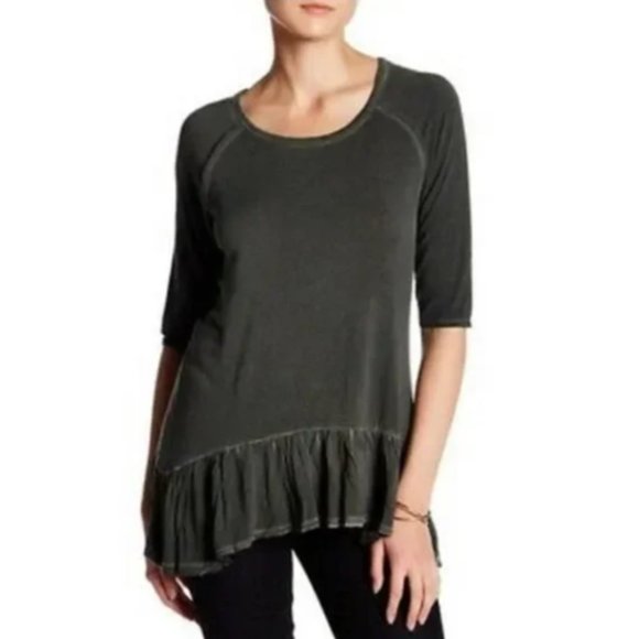 Dantelle Oil Dye Ruffle Hem Raglan Sleeve Drop Waist Tunic Size M - Picture 1 of 4